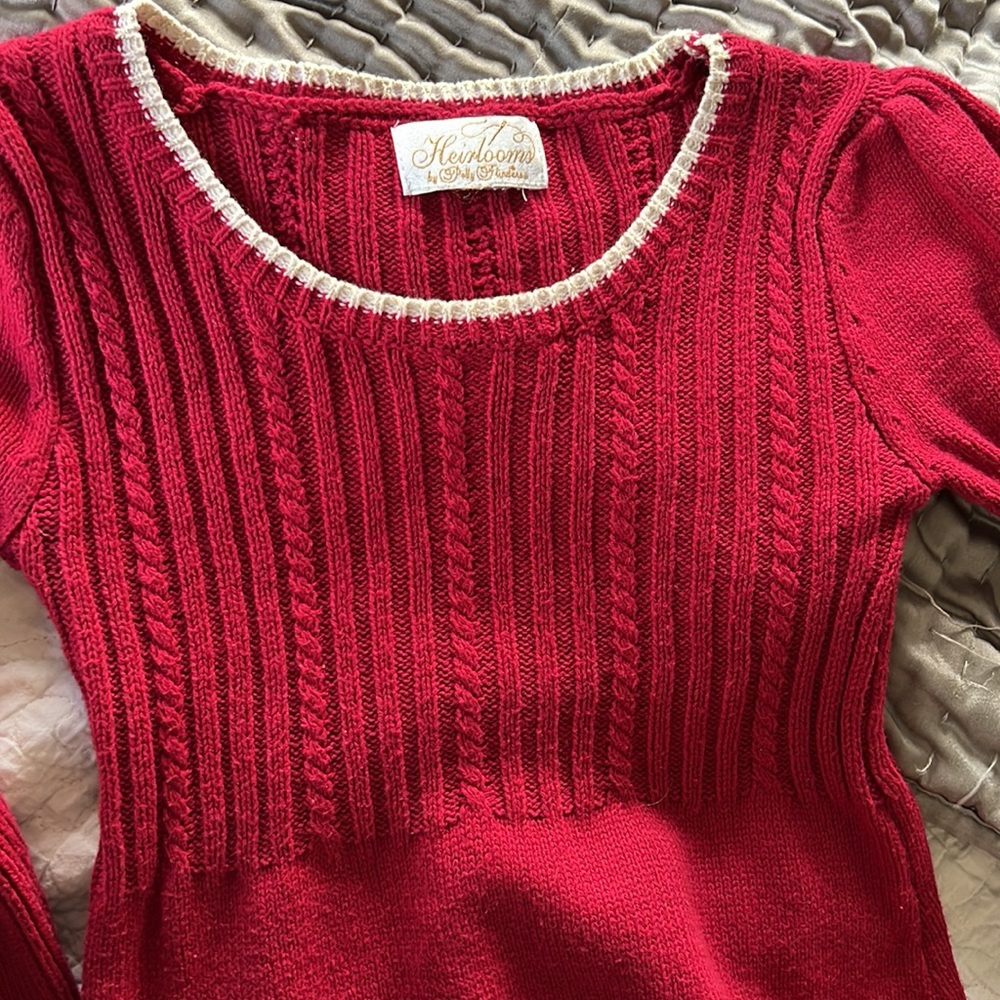Polly Flinders Red HOLIDAY Sweater Dress 4T